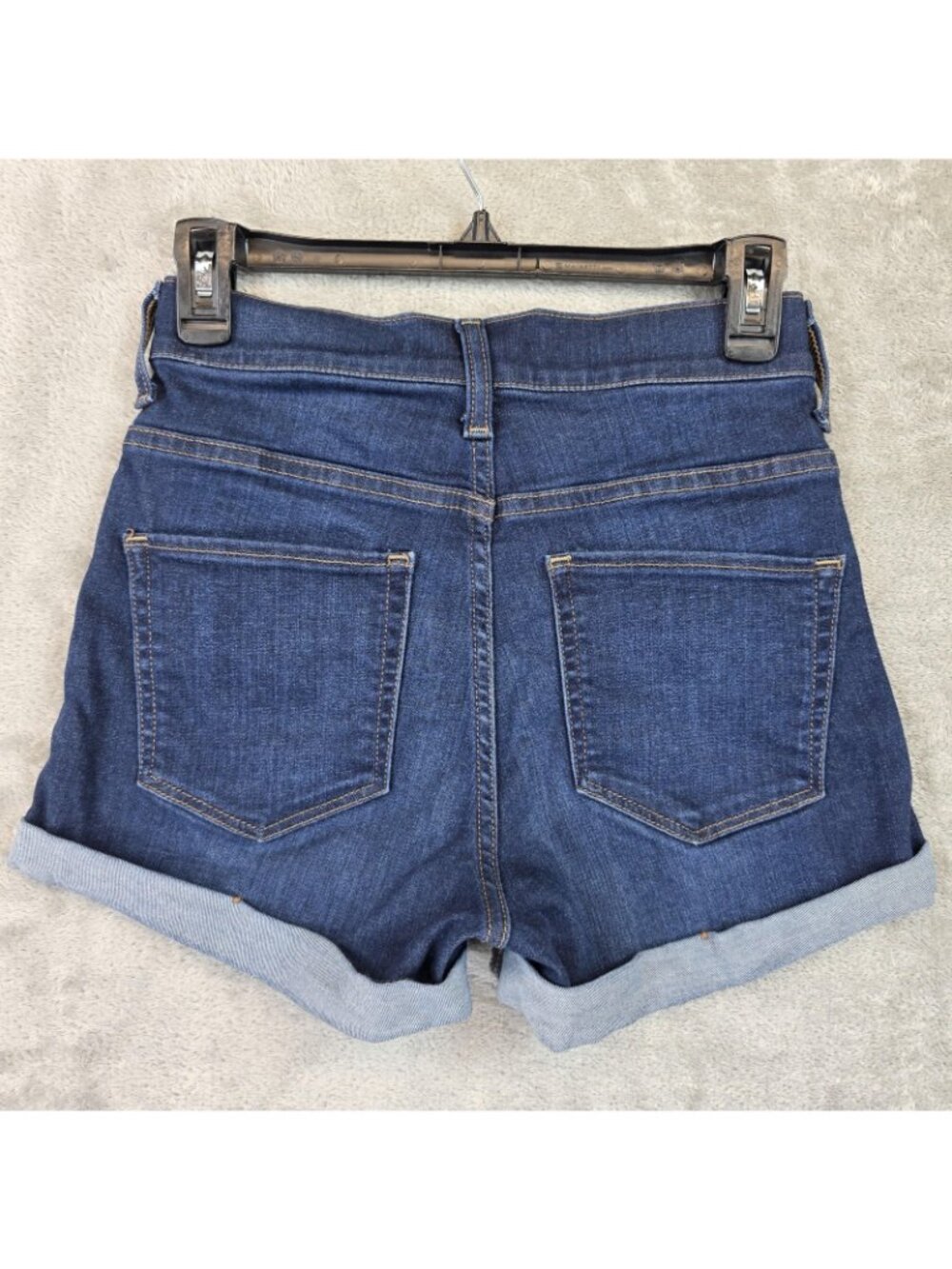 Express Jeans Shorts Womens 0 Blue Denim High Rise Cuffed Stretch Casual Summer - Picture 2 of 10
